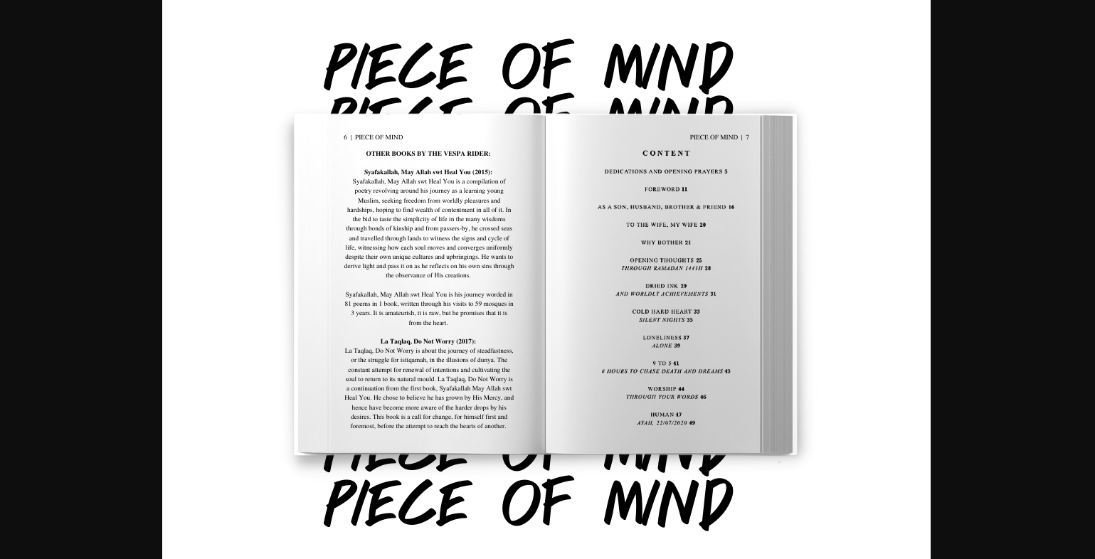 Author Session with The Vespa Rider: Piece of Mind