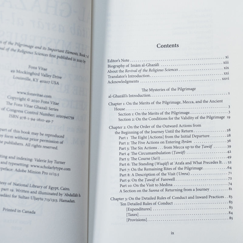 The Mysteries of the Pilgrimage, Book 7 of Ihya ulum al-din